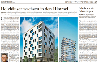 Holzhäuser wachsen in den Himmel