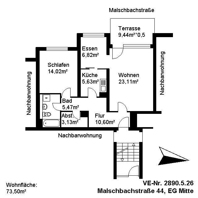 Nur mit Wohnberechtigungsschein – sanierte Wohnung in saniertem Haus